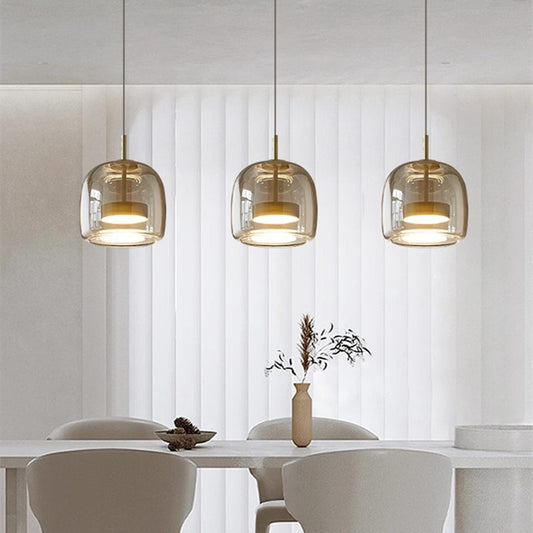 Modern Single Head Chandelier LED Glass Hanging Light