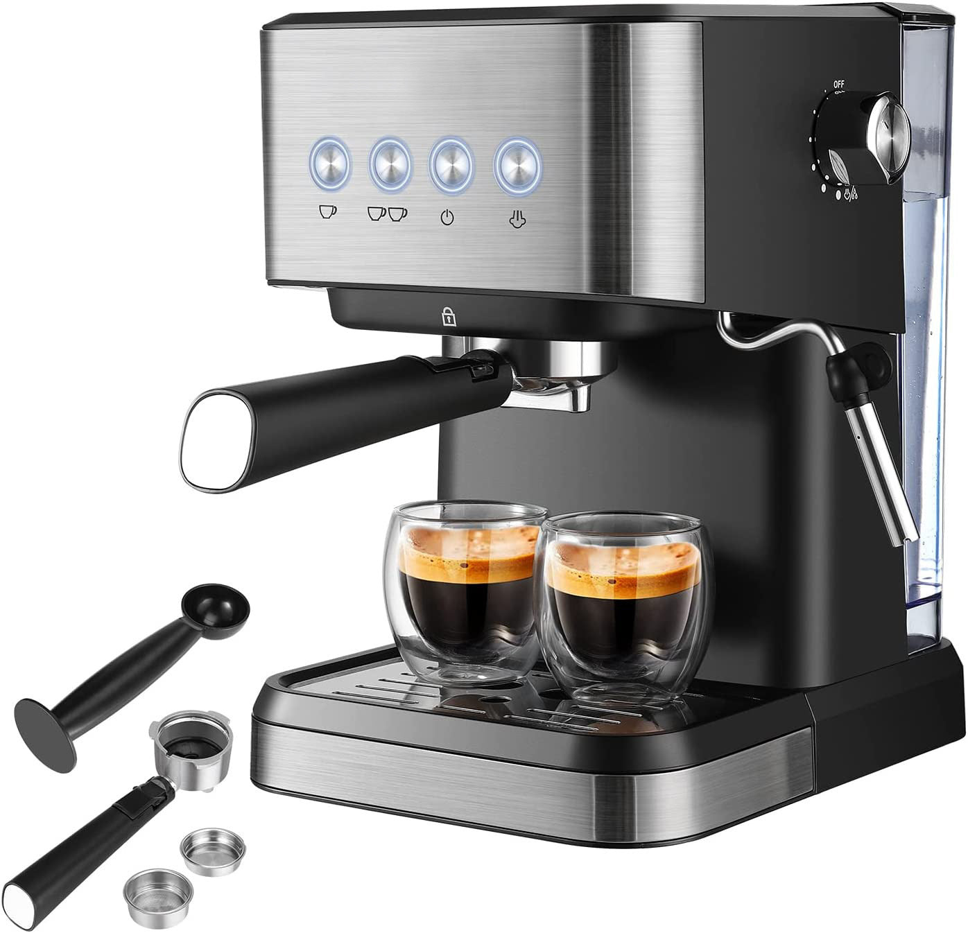 Cross-Border coffee machine Italian Semi-Automatic Coffee Machine Espresso High-Pressure Extraction Milk Frother Coffee Machine