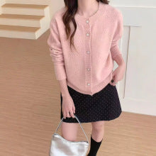 2025Spring New Soft Gentle Fairy Style Hollow Out Sweater Mid-Length Lazy Solid Color Cover-Up Top