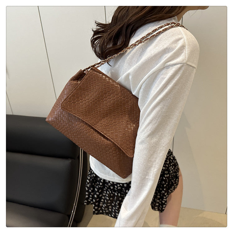 Korean Style ins Chain Bag Versatile Simple Large Capacity Shoulder Bag New Large Underarm Bag Commuter Bag