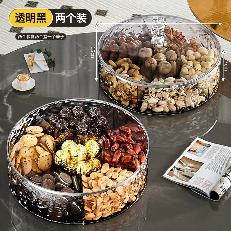 Dried Fruit Plate New Model for Living Room Coffee Table Home Use Light Luxury High-end Exquisite Compartmented Nut Candy Box Snack Display Tray