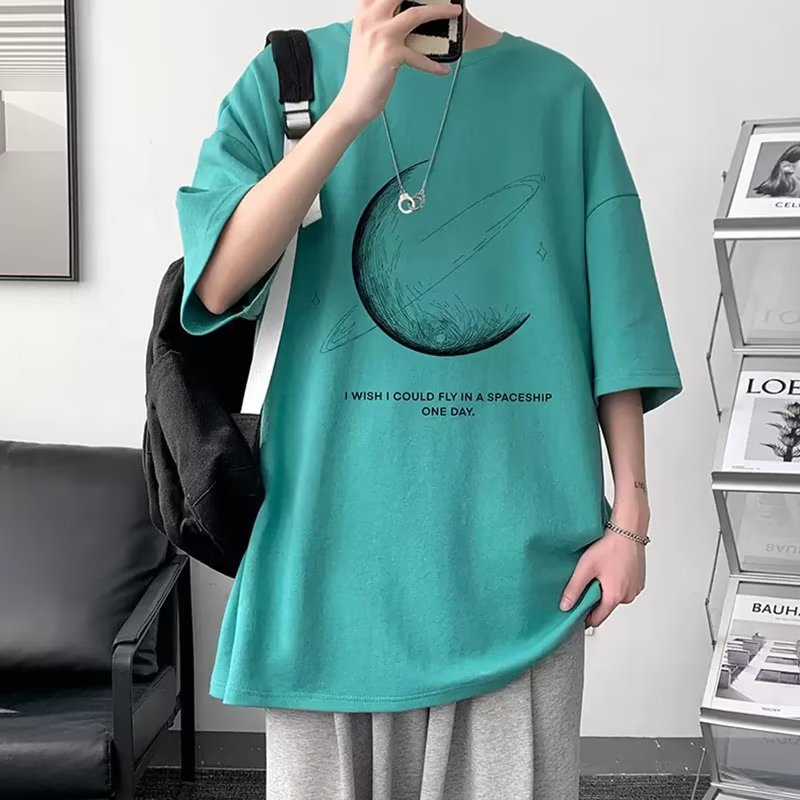 Summer New Short Sleeve Loose t T-shirt Men Fashion Brands Casual Half Sleeve Trendy T-shirt Bottoming Shirt Half Sleeve Shirt