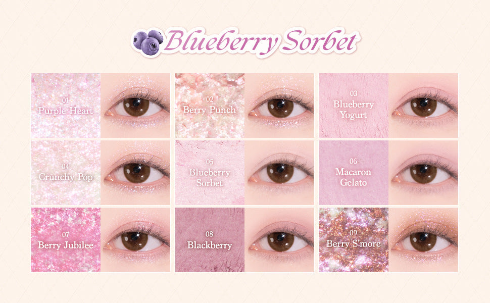 Capel Ice Cream Nine-Color Eyeshadow Palette Pearlescent Matte Rose Palette Under-eye Blush Oat Milk Tea Earth Pure Desire