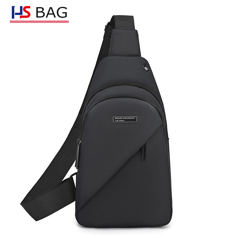 Silk Chest Bag Autumn New Large Capacity Casual Men's Bag Lightweight Simple Water-Resistant Oxford Cloth Crossbody Backpack