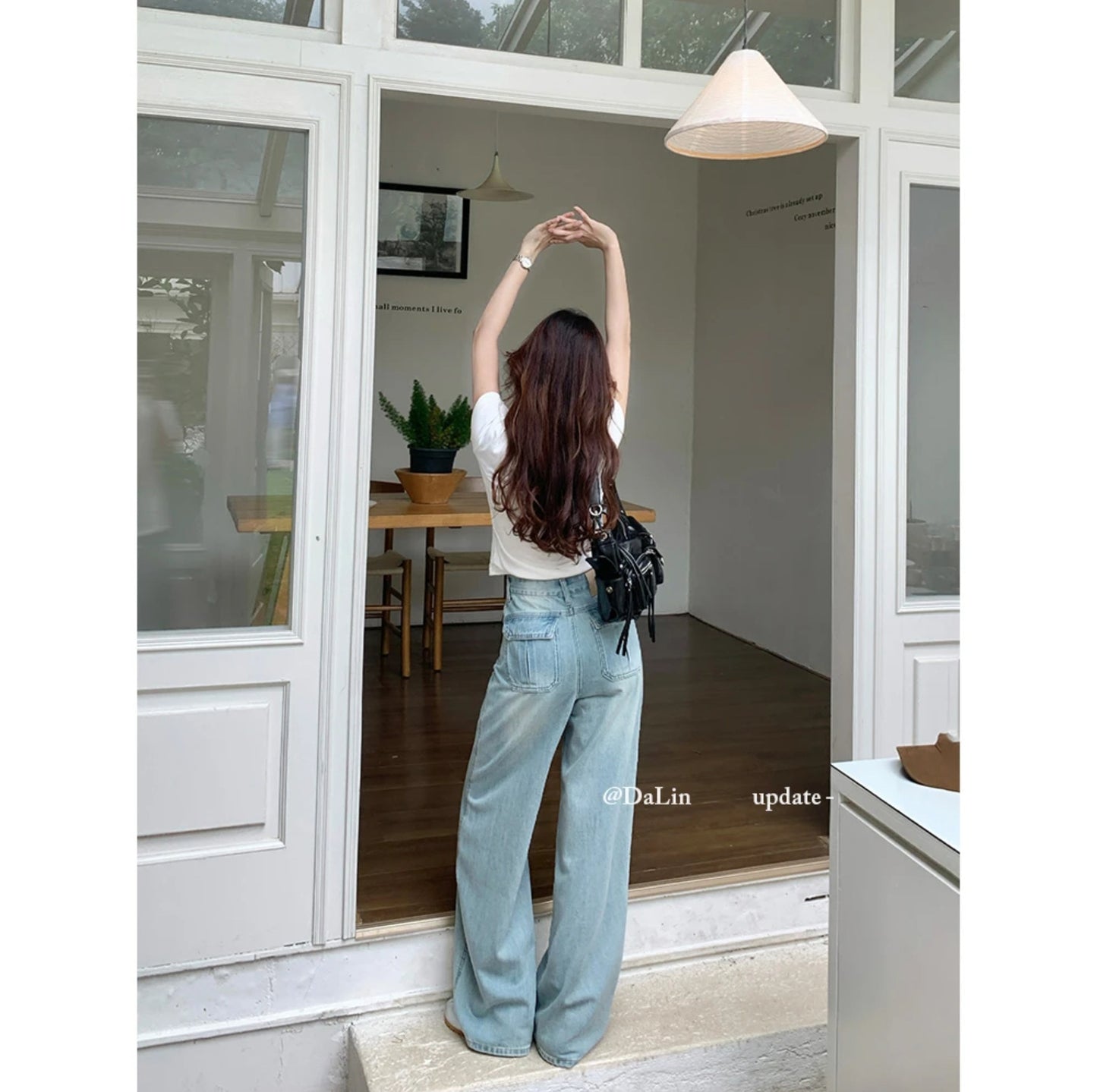 DUOXINIU/Duo Xi Niu/DaLin Summer Thin Jeans for Women, Slim Fit Scimitar Pants, Loose Fit, Leg-Lengthening