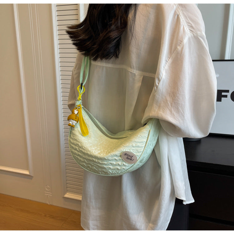 Cute and Versatile Niche Canvas Small Bag for Women2023New Women's Bag Korean Version Crossbody Bag Fashion Single Shoulder Dumpling Bag