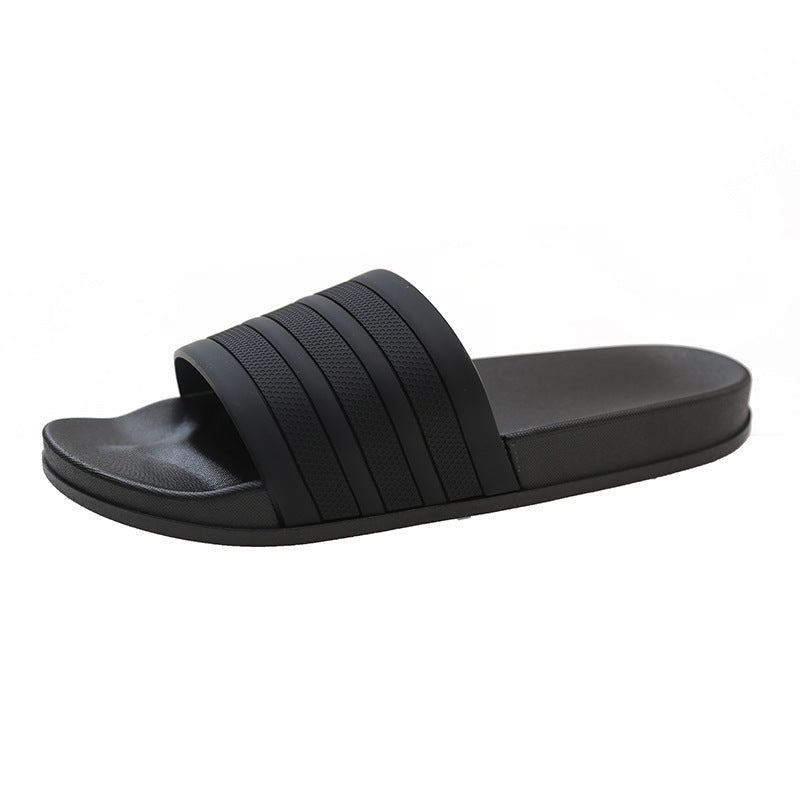 Men's Three-Stripe Slippers2024New Korean Style Outdoor Indoor Home Bathroom Non-Slip Beach Sandals