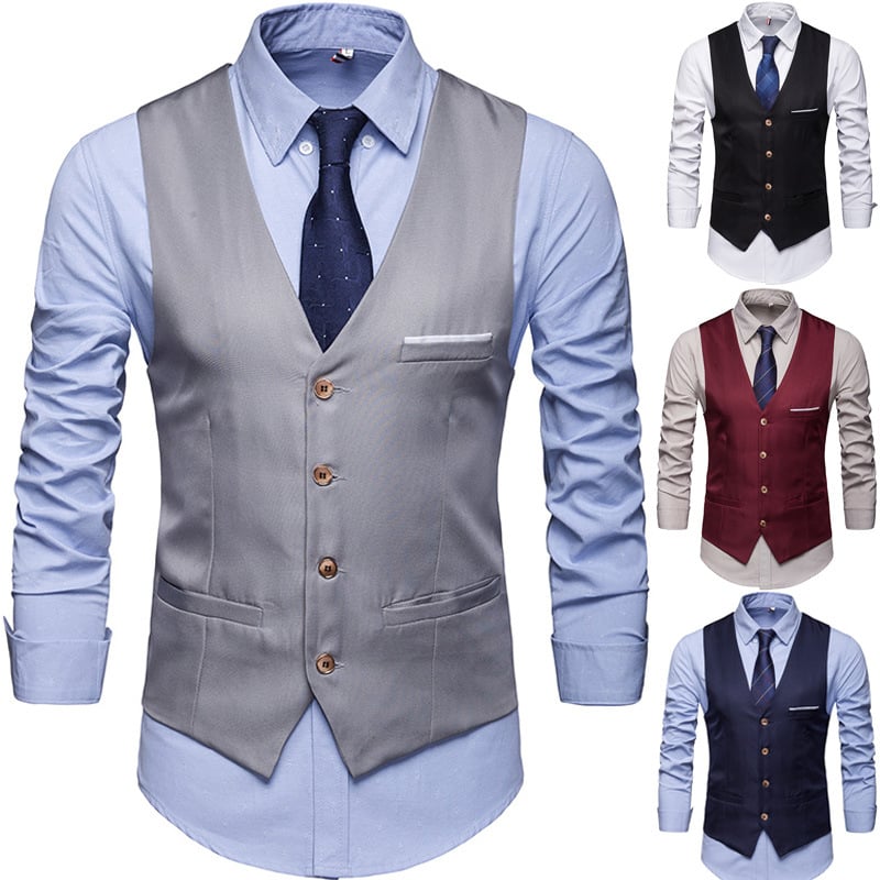 Suit Vest Men’s Formal and Casual Business Style Groomsman Outfit
