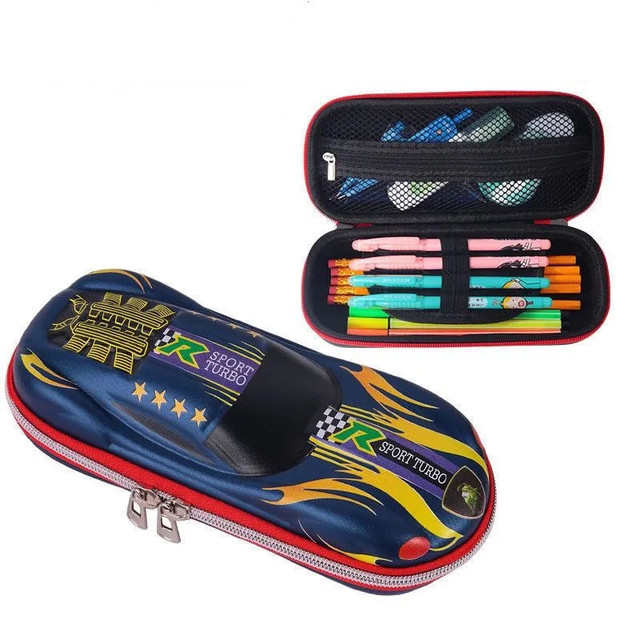3D Racing car Pencil cases Cartoons school pencil case for c