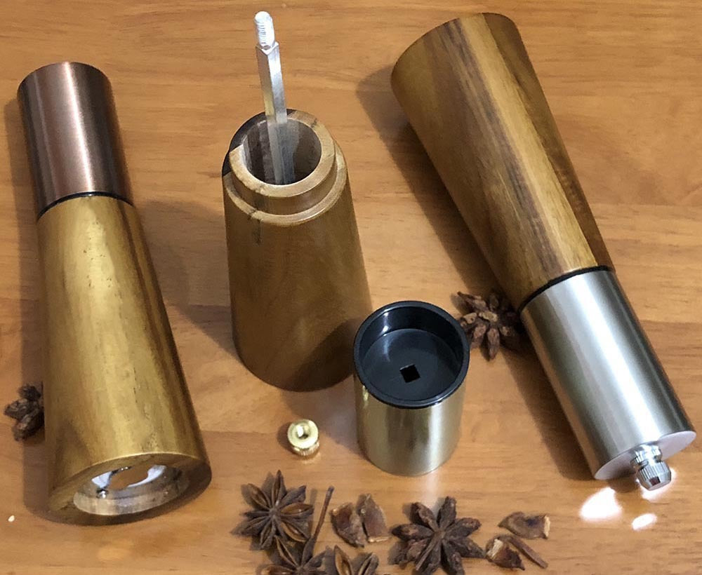 Acacia Wood Grinder Pepper Mill Manual Pepper Grinder Multi-use Seasoning Bottle Kitchen Tool