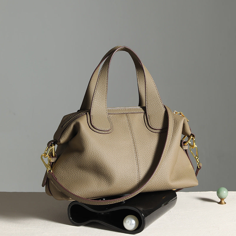 Cross-border Tote Bag for Women2024Summer new soft leather large capacity niche high-end genuine leather single shoulder crossbody bag