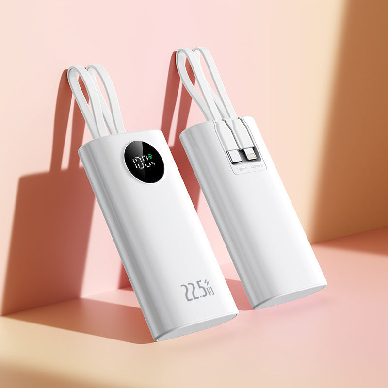 22.5W Fast Charging Mobile Power Supply10000mAh High Capacity Mini with Cable PD20W Two-Way Fast Charging Power Bank