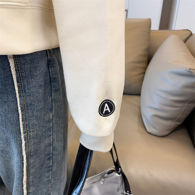 Spring and Autumn Short Hooded Sweatshirt Jacket for Petite Women, New Thin Loose Stylish Zipper Cardigan for Autumn and Winter