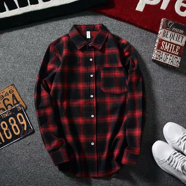 2025Plaid Long Sleeve Shirt Men Korean Version Slim Fit Youth Trendy Handsome Shirt Couple Casual Thin Shirt