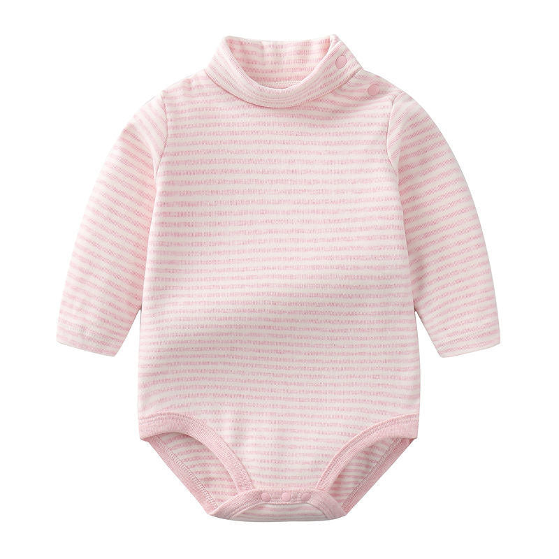 Baby Romper Autumn Winter High Neck Triangle Bodysuit Warm Belly Protection Thickened Base Layer One-Piece Baby Underwear