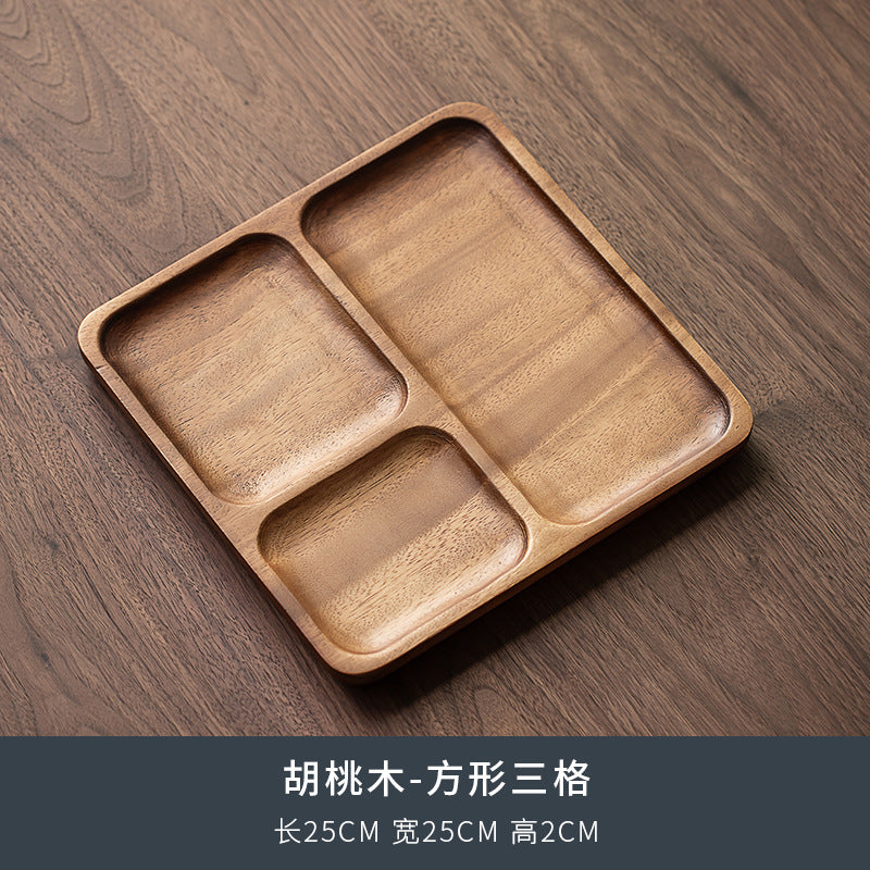 Walnut Tea Tray Minimalist Dry Tea Tray Cup Storage Tray Chinese Style Candy Dessert Fruit Tray Tea Room Tea House Wholesale