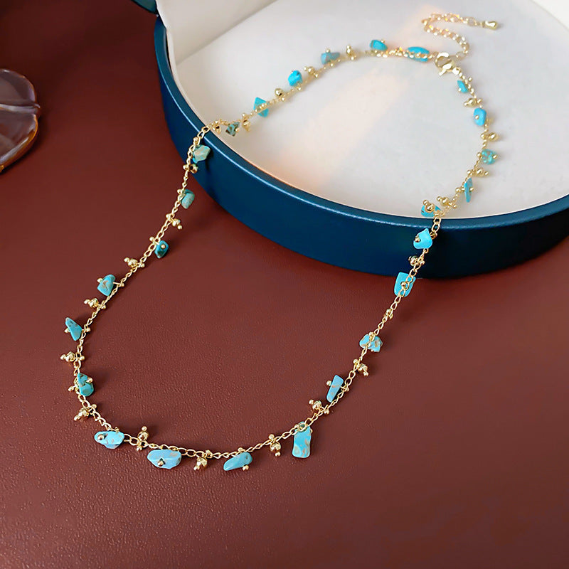 Baroque Freshwater Pearl Necklace Simple Elegant Colorful Beaded Collarbone Chain Niche Light Luxury High-End Sense Necklace for Women