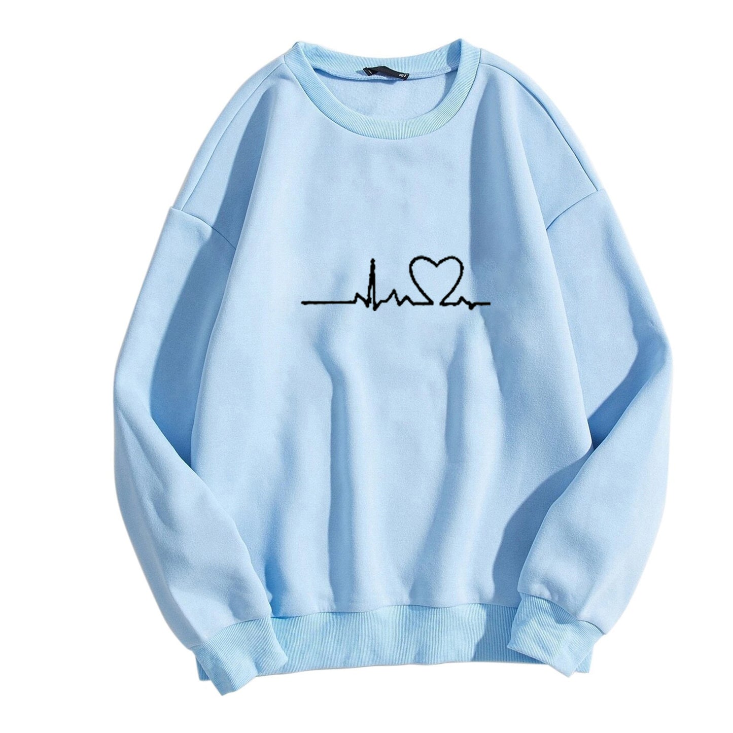 Cross-Border2024New Autumn Winter Round Neck Sweatshirt Casual New Style Couple Large Size Loose High-end Feel Printed Top