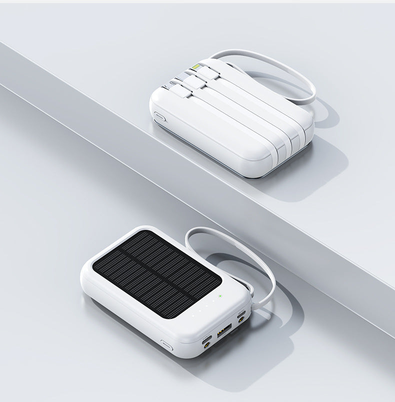 Mini Solar Power Bank20000Ma Comes LED Light Portable Durable Large Capacity Power Bank Wholesale