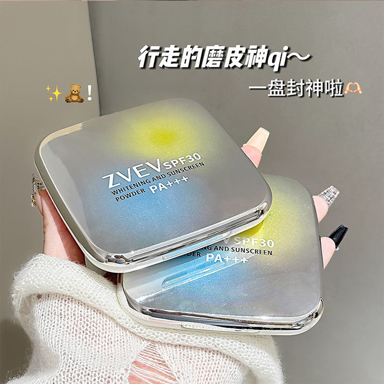 ZVEV Whitening Sunscreen Setting Powder Soft Focus Oil Control Blurring Loose Powder Concealer Brightening Skin Tone for Oily Skin Z172