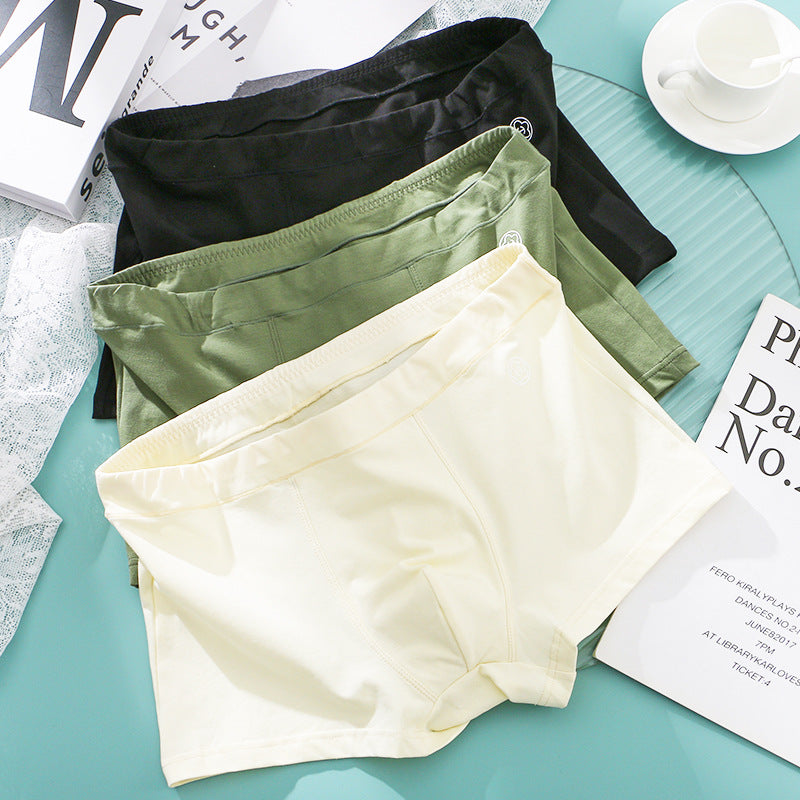 Huajie Long Solid Color Cotton Underwear Men's Underwear Slim Fit Boxer Briefs Simple Breathable Men's Comfortable Boxer Briefs Wholesale http://detail.1688.com/offer/783105309256.html