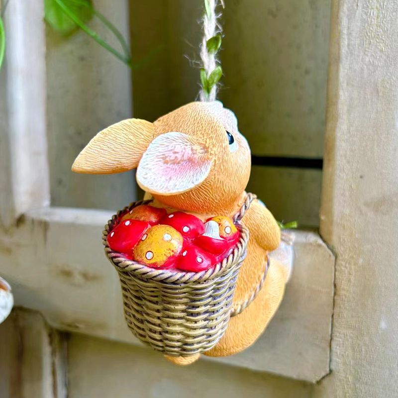 Cute Animal Climbing Bunny Wall Hanging Homestay Outdoor Garden Ornament Courtyard Tree Climbing Landscape Pipe Decoration
