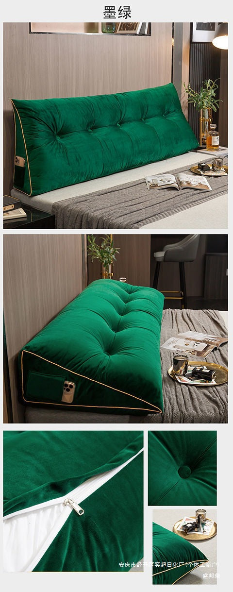 Triangular Bed Headrest Pillow Bed Cushion Double Backrest Soft Pack Waist Support Sofa Bedroom Plush Removable Washable Tatami