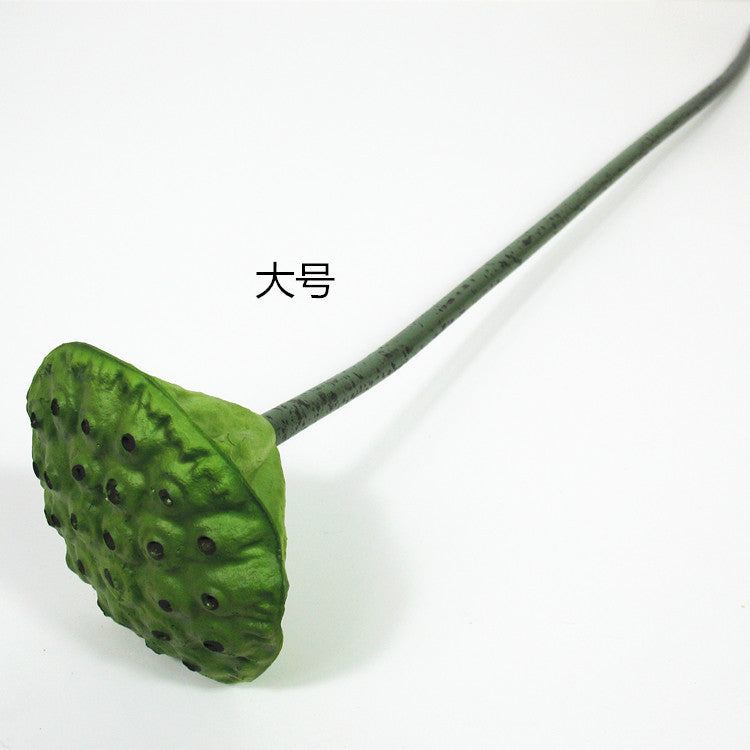 PU Lotus Leaf with Stem Artificial Lotus Leaf Lotus Bud Lotus Pod Chinese Countryside Style Buddhist Hall Decorative Flower Directly from Manufacturer