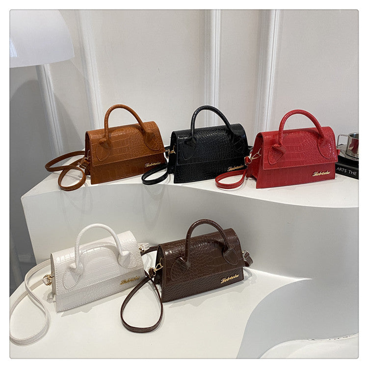Korean style stone pattern single shoulder bag for women2025New Textured Handheld Small Square Bag Versatile Fashion Simple Crossbody Bag