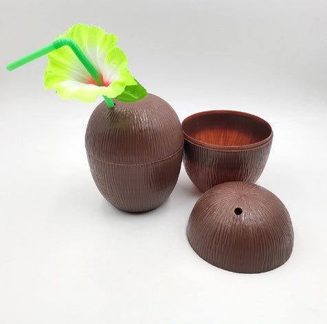 Amazon Hawaiian Party Decoration500ml Coconut Cup Hibiscus Fruit Cup Pineapple Cup Beverage Cup
