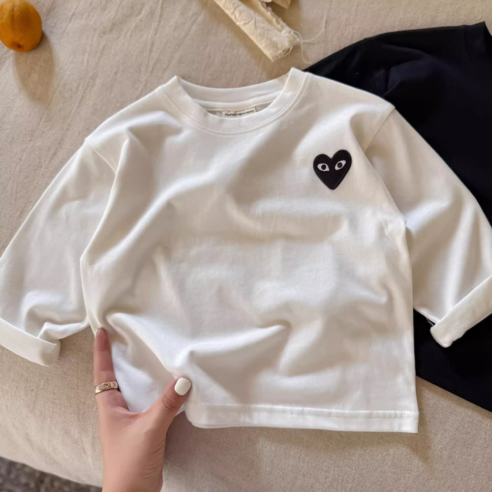 Sweet Little Chef Children's Long Sleeve T Shirt25Autumn New Boys' Japanese Style Striped T Baby Toddler Stylish All-Cotton Base Shirt