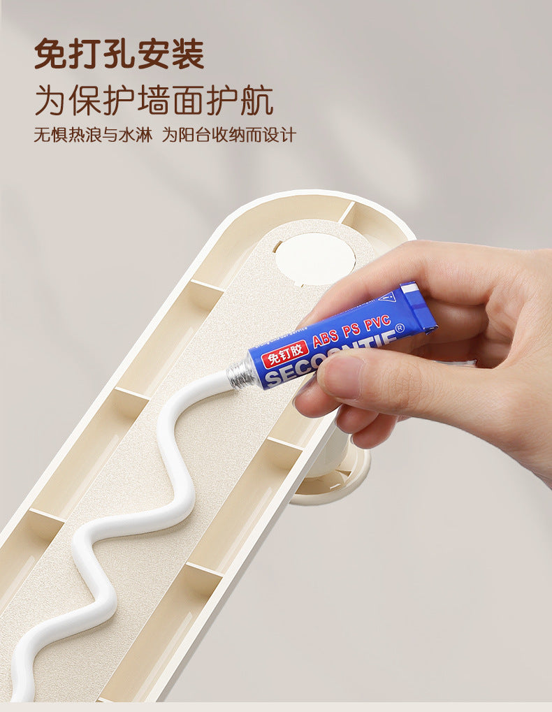 Hanger Storage Artifact No-Drill Household Wall-Mounted Retractable Storage Rack Wall Hanger Storage Shelf