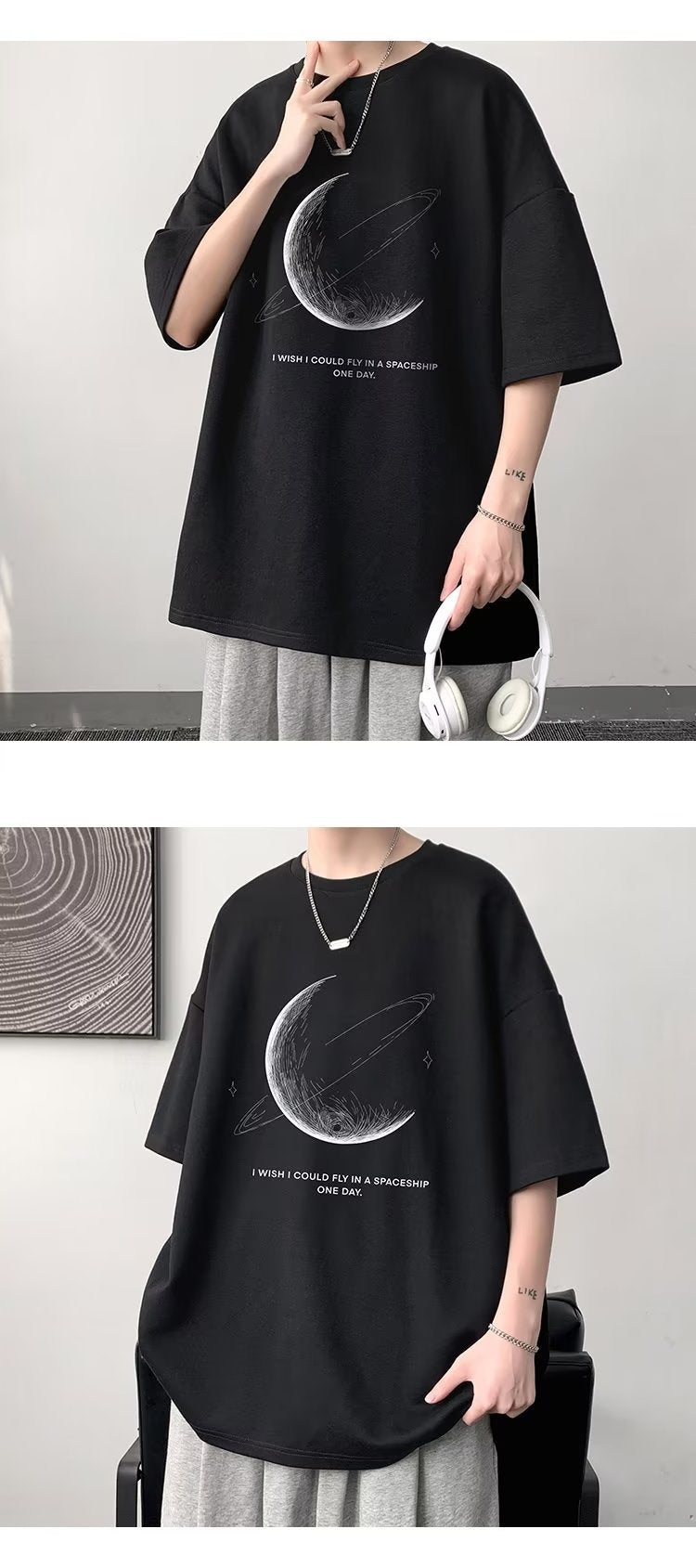 Summer New Short Sleeve Loose t T-shirt Men Fashion Brands Casual Half Sleeve Trendy T-shirt Bottoming Shirt Half Sleeve Shirt