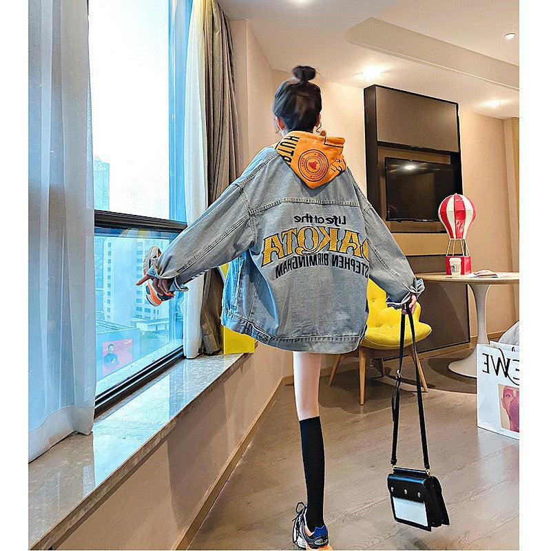 Amazon New Loose Denim Jacket for Women bf Embroidered Plus Size Cardigan Jacket Trendy Denim Jacket