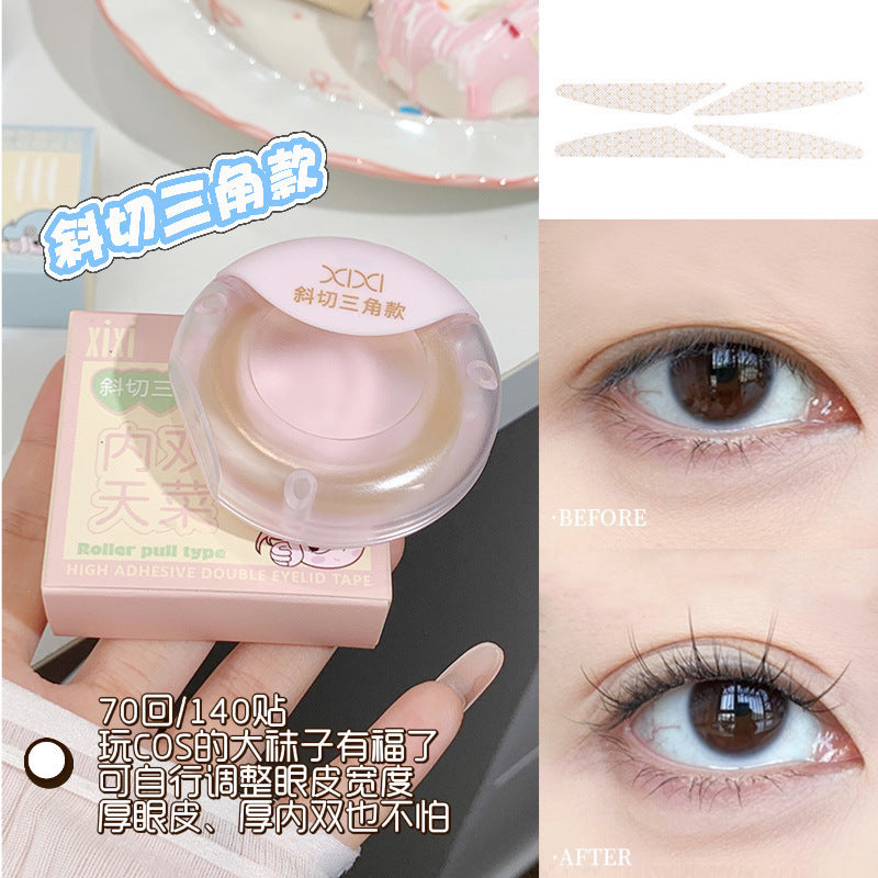 xixi Roller Pull-Out High-Adhesion Double Eyelid Tape Natural Invisible Seamless Non-Reflective Puffy Eye Beauty Tape J199