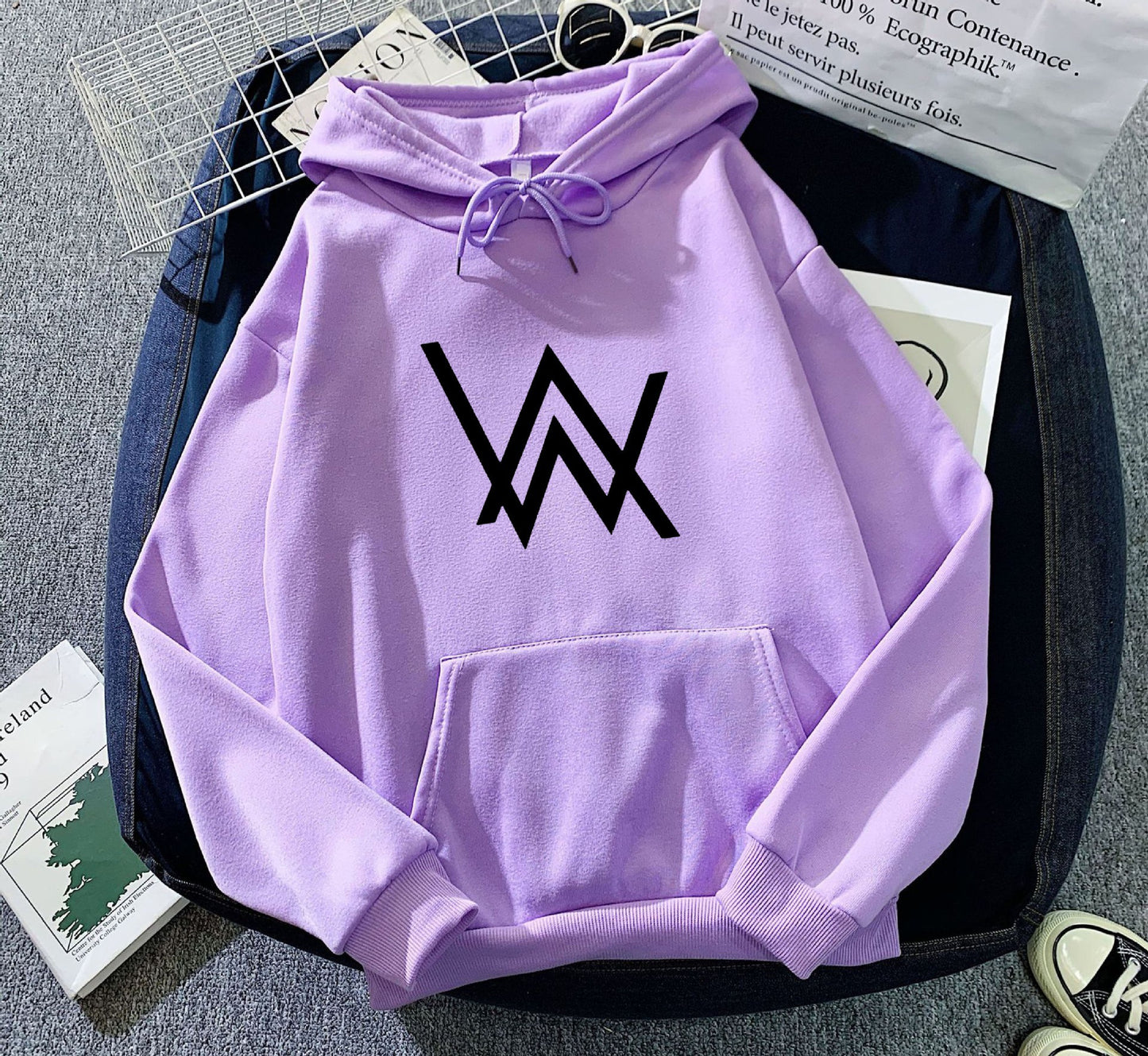 European and American Foreign Trade Exclusive Fleece-Lined Hoodie Sweatshirt for Men and Women, Autumn and Winter Couple's Loose Top, Amazon AliExpress
