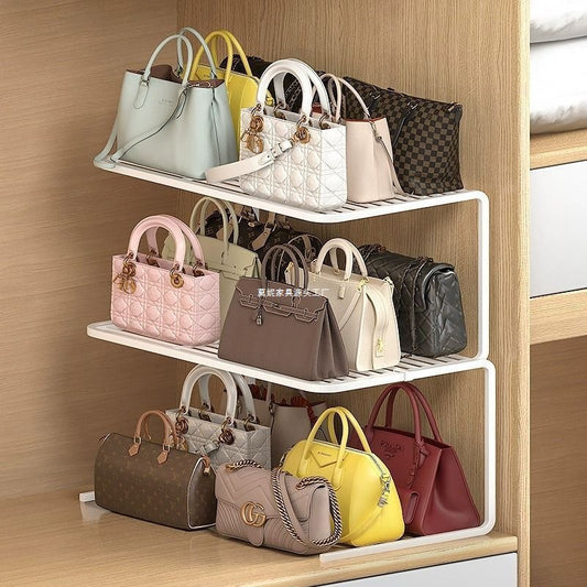Bag Storage Rack Organizer Shelf for Bags Storage Cabinet Wardrobe Clothes Layered Partition Storage Box Placement Rack