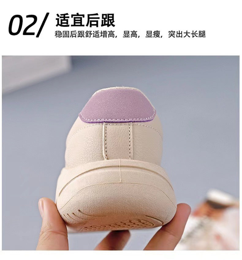 2024Summer New Korean Style ins Breathable White Sneakers for Women Low-top Casual Platform Shoes Thick-soled Wedge Sneakers Sports Shoes