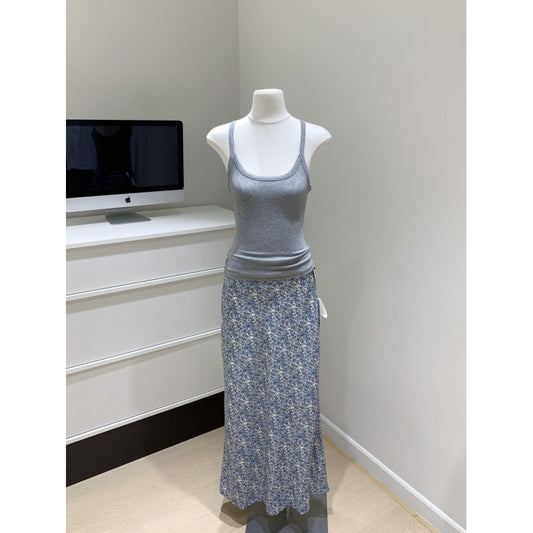 Serena2025Summer New Elegant Versatile Floral Half Skirt