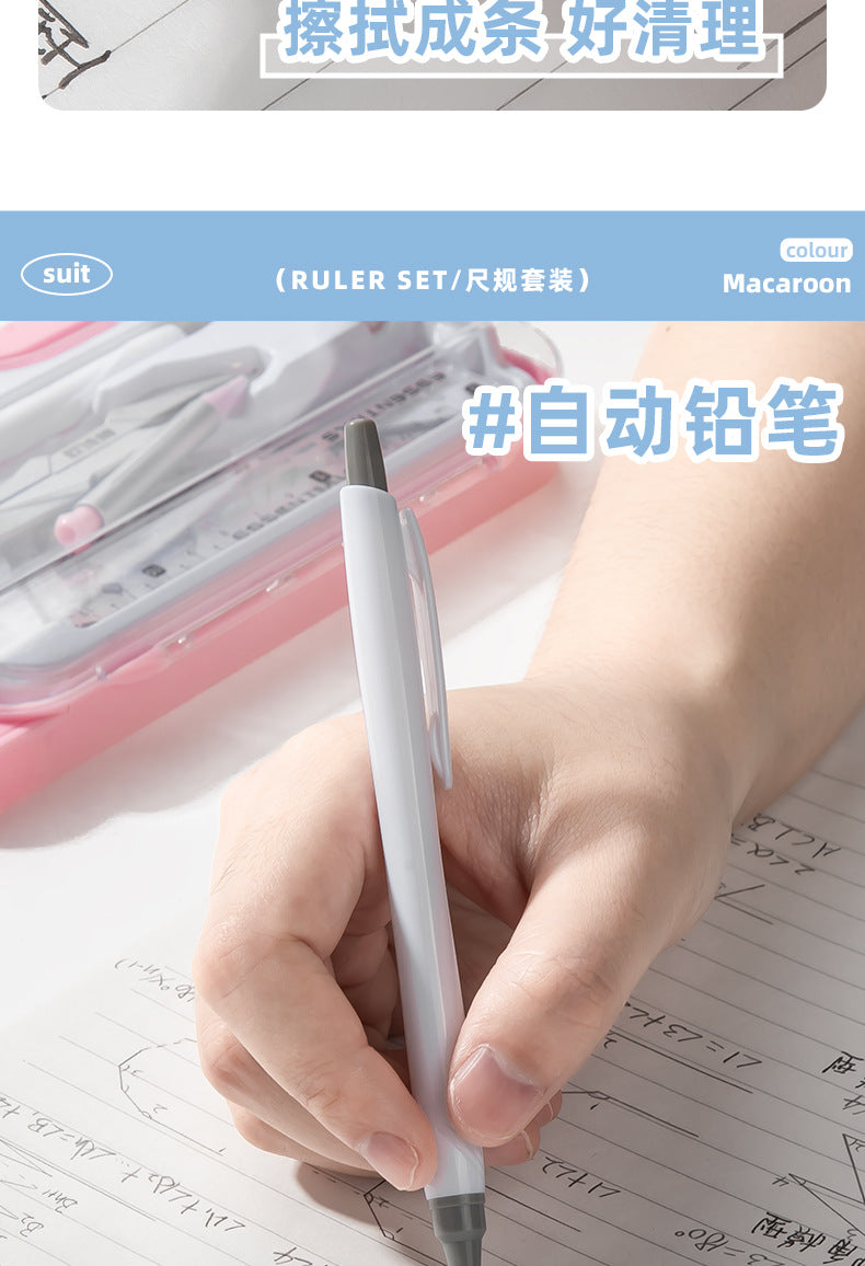Compass and Ruler Set Essential Study Supplies for Middle School Students Elementary School Special Math Drawing Tool Set Ruler and Compass