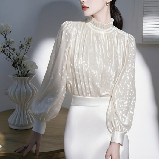 Unique and Super Beautiful White Shirt for Women, High-End Luxury, Youthful and Stylish Little Chanel Style Inner Top2025Spring