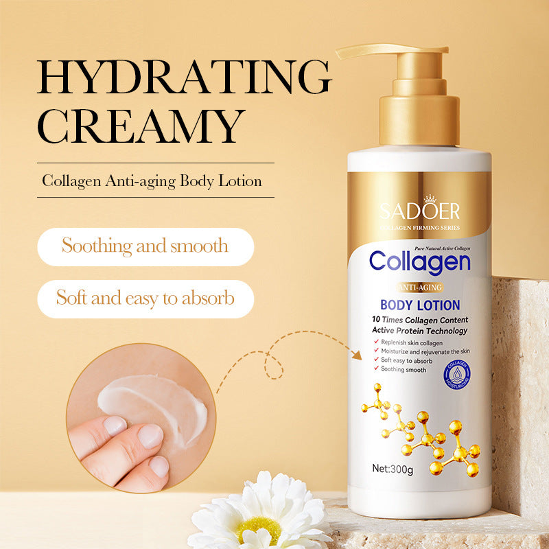 Full English Collagen Body Lotion300g SADOER Moisturizing, refreshing, and hydrating cross-border wholesale