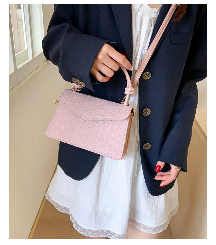 Simple Solid Color Trendy Fashionable Handbag2025Summer New Casual Elegant Single Shoulder Crossbody Small Square Bag for Women