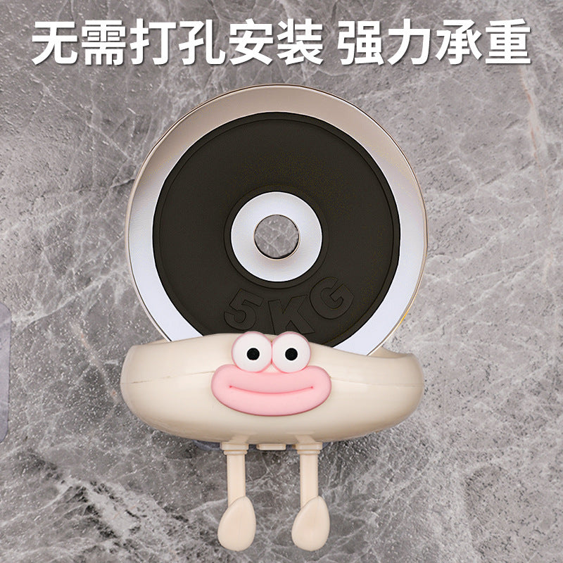 Cream Cloud Soap Holder Home Wall-Mounted No-Drill Soap Box Bathroom Draining Cream White Cloud Soap Holder