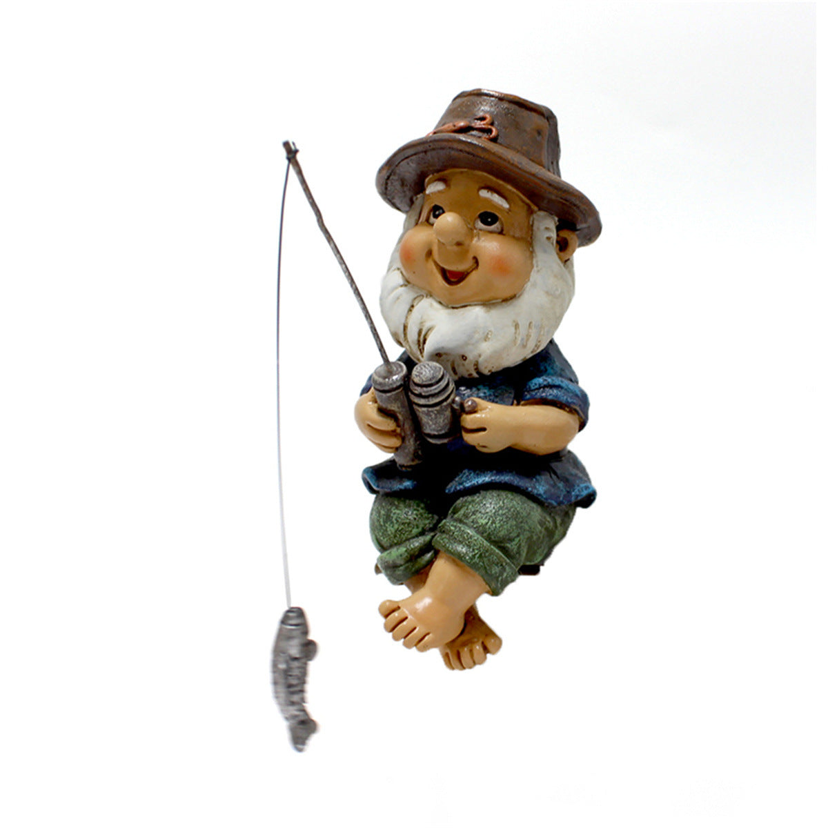 Cross-Border Resin Fishing Dwarf Figurine Garden Rockery Pond Landscape Decoration Accessories Creative Outdoor Courtyard Decor