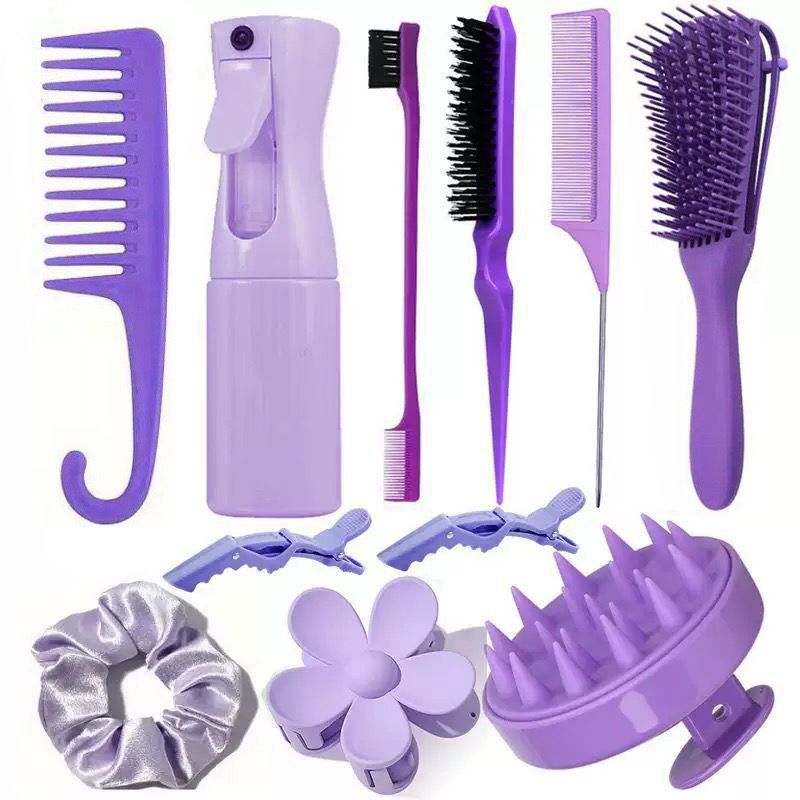 Manufacturer27Hair Washing Brush Scalp Massage Spray Bottle Dispenser Hollow Comb Styling Smooth Hair Comb Hairdressing Set