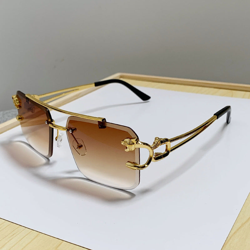 European and American Cross-Border Hot-Selling Double-Beam Edge-Cut Sunglasses for Men Wholesale Trendy Personality Sunglasses for Women sunglasses