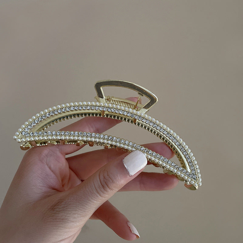 Pearl Large Star Clip Hair Clip Korea ins Fashionable Light Luxury Shark Clip Hair Claw Back of Head Side Hair Accessory for Women