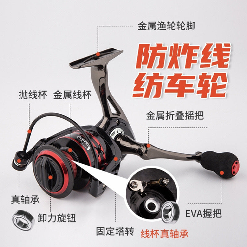 Xinlong Weihai Rod Spinning Fishing Reel 13Bearing Full Metal Head Fishing Reel Long Casting Fishing Rod Accessories Market