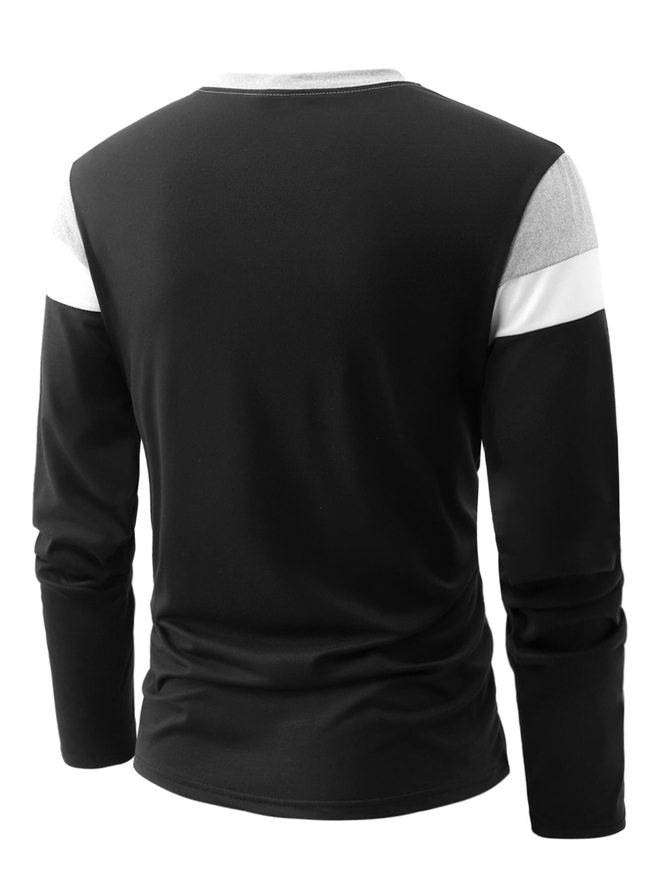 Cross-Border Trade Plus Size Autumn Winter Men's Crew Neck Long Sleeve Color Block Base Shirt Pullover Thin Long Sleeve T Men's T-shirt